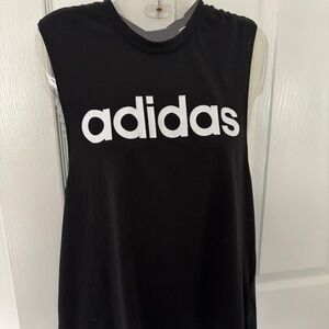 Adidas Women's Size M Black Logo Cotton Tank Top